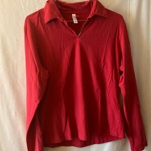 Red Long Sleeve Polo Shirt